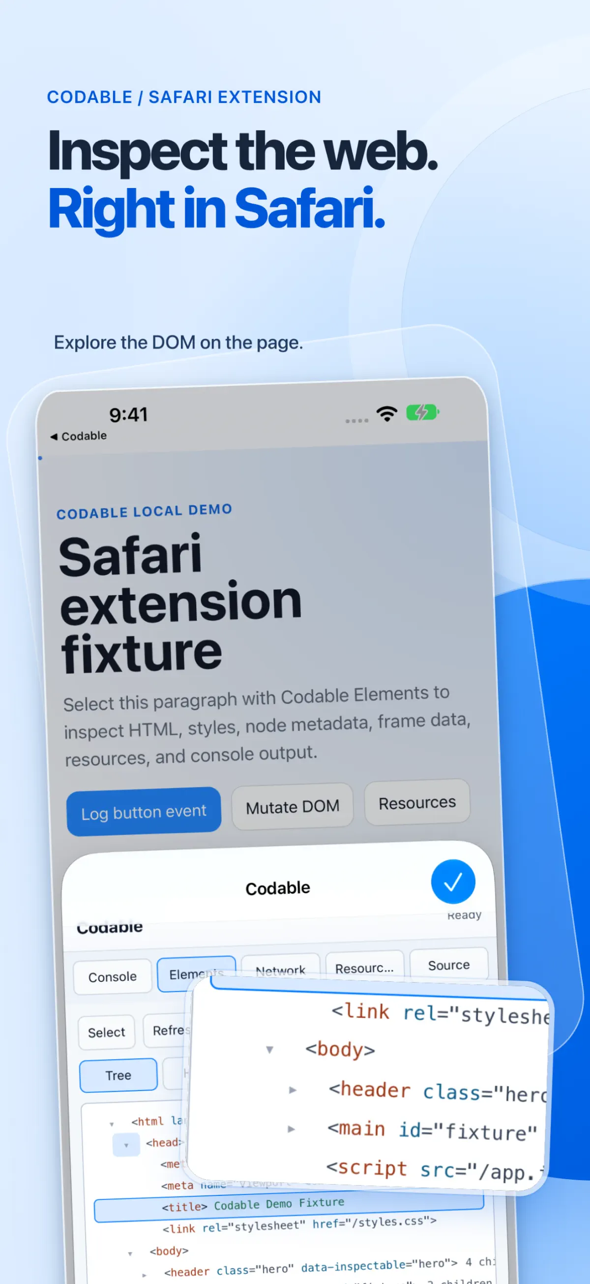 Codable App Store screenshot: Elements