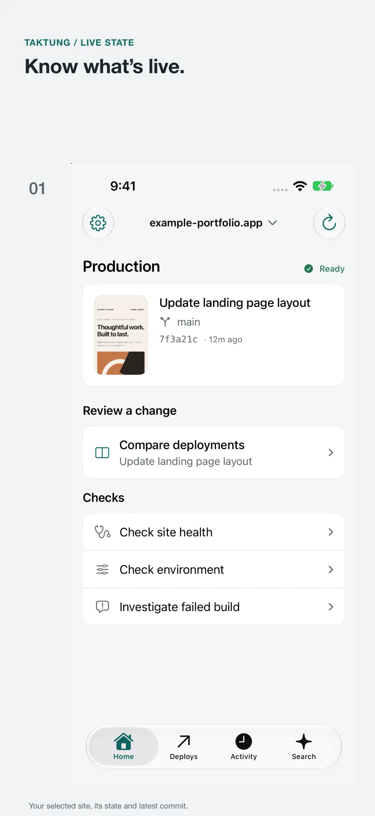 Taktung App Store screenshot: Production