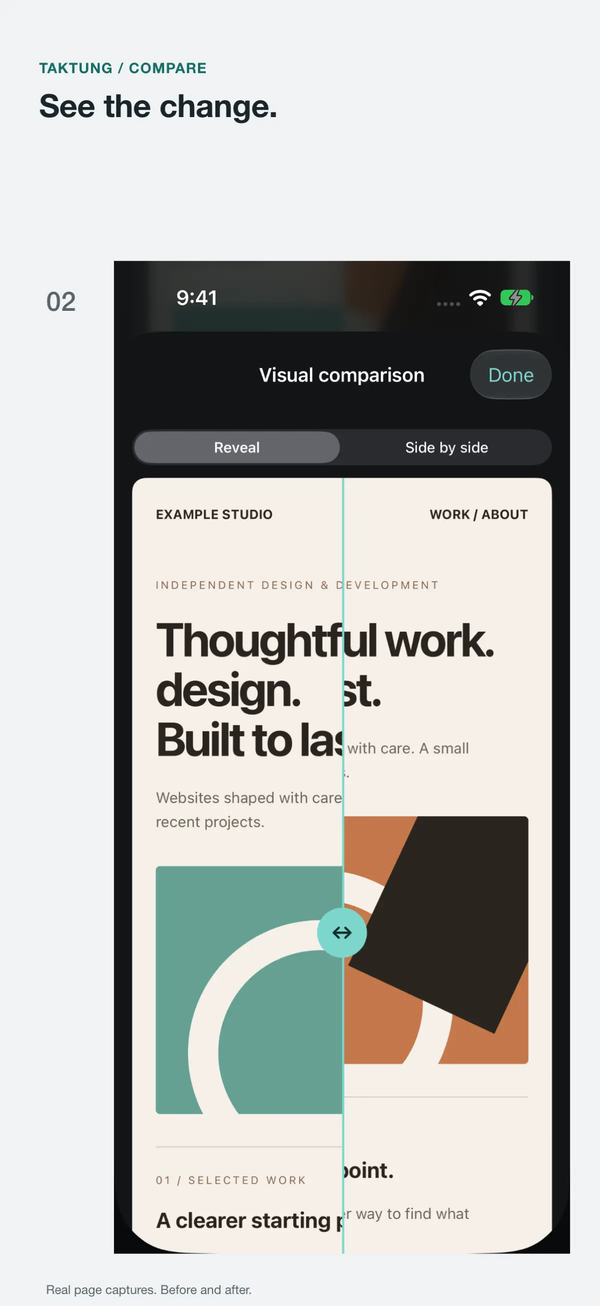 Taktung App Store screenshot: Visual comparison