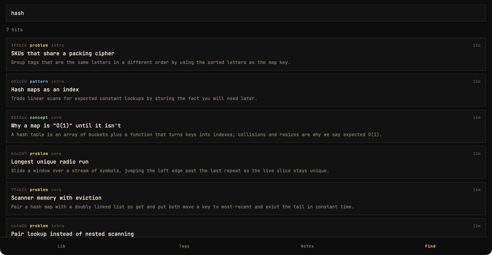 Codeatrophy: search results for hash across lessons and tags