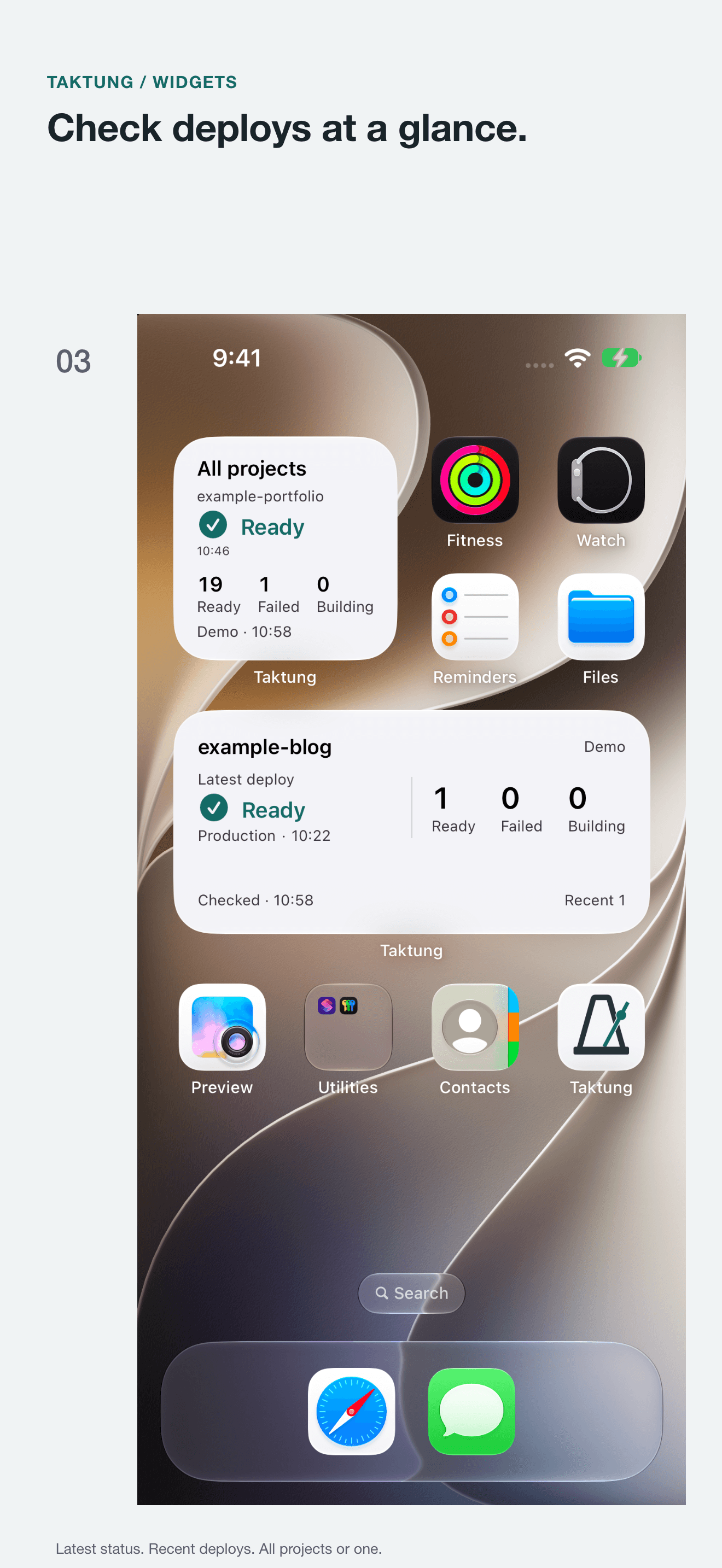 Upcoming Taktung small and medium widgets